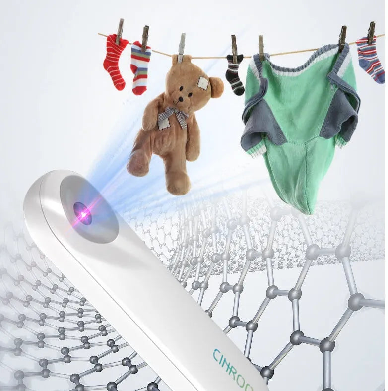 White portable UV sterilizer lamp with compact design for travel disinfection
