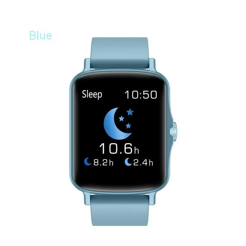 Full touch screen waterproof smart watch with heart rate blood pressure blood oxygen monitoring, black