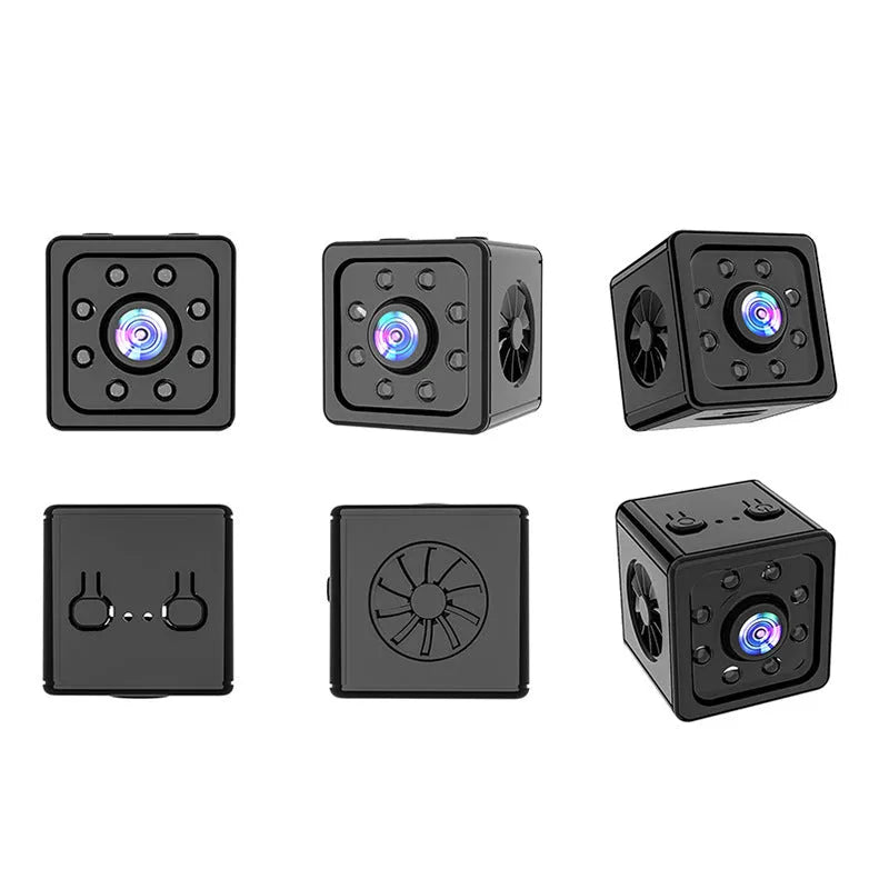 Black K13 HD network sports camera with bracket on a white background