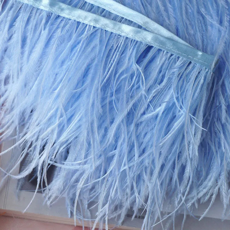 Decorative feather cloth strip DIY trim 10-15cm wide in multiple colours for clothing crafts