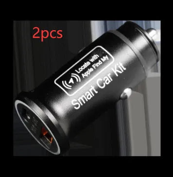 Black ABS plastic car charger GPS vehicle tracker device with power plug.