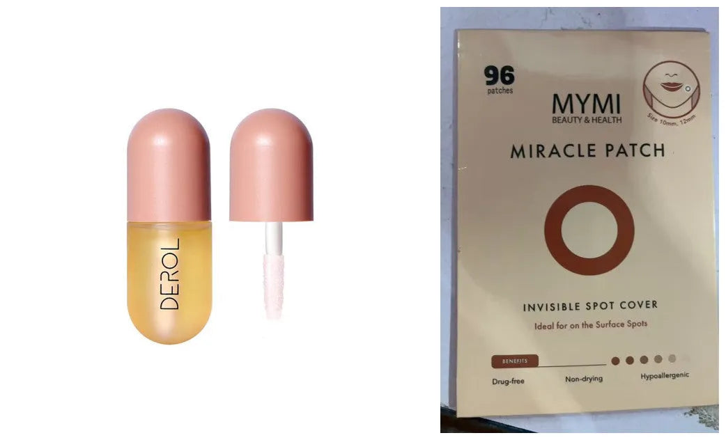 Clear lip plumper oil 5.5ml in light yellow formula with applicator wand for chapped dry lip care