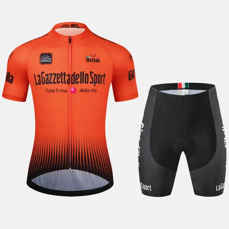 Short sleeve cycling jersey in quick-dry polyester fabric for summer road biking