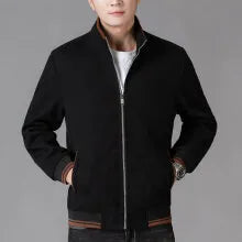 Men's gray fleece jacket sports style with side pocket long sleeves autumn clothing