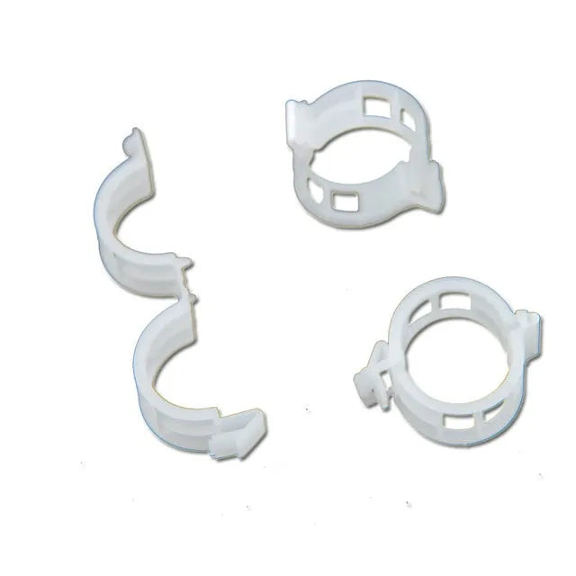 50 plastic garden plant support clips in assorted colours for tomato and flower stems