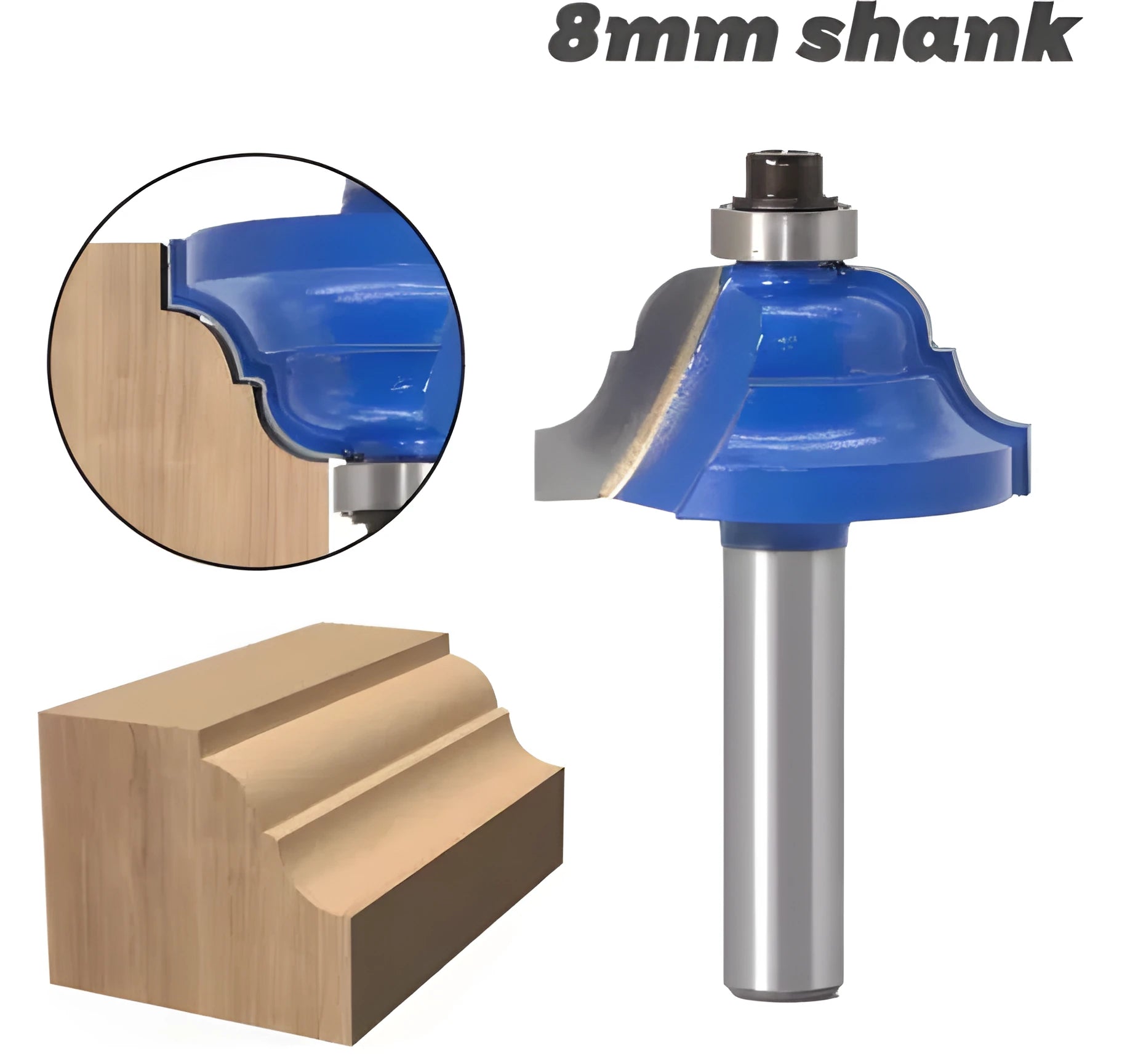 Blue cemented carbide door pattern milling cutter with 27mm cutting diameter and 6.35mm stem