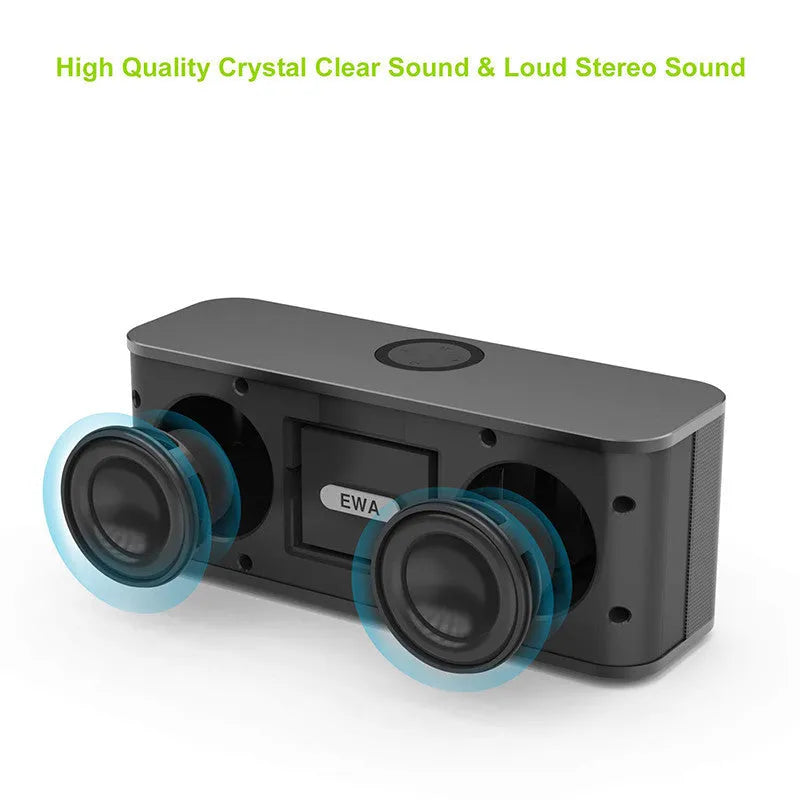 Gold Ewa Sound for Love W1 Bluetooth speaker with metal connection points and double speaker grille