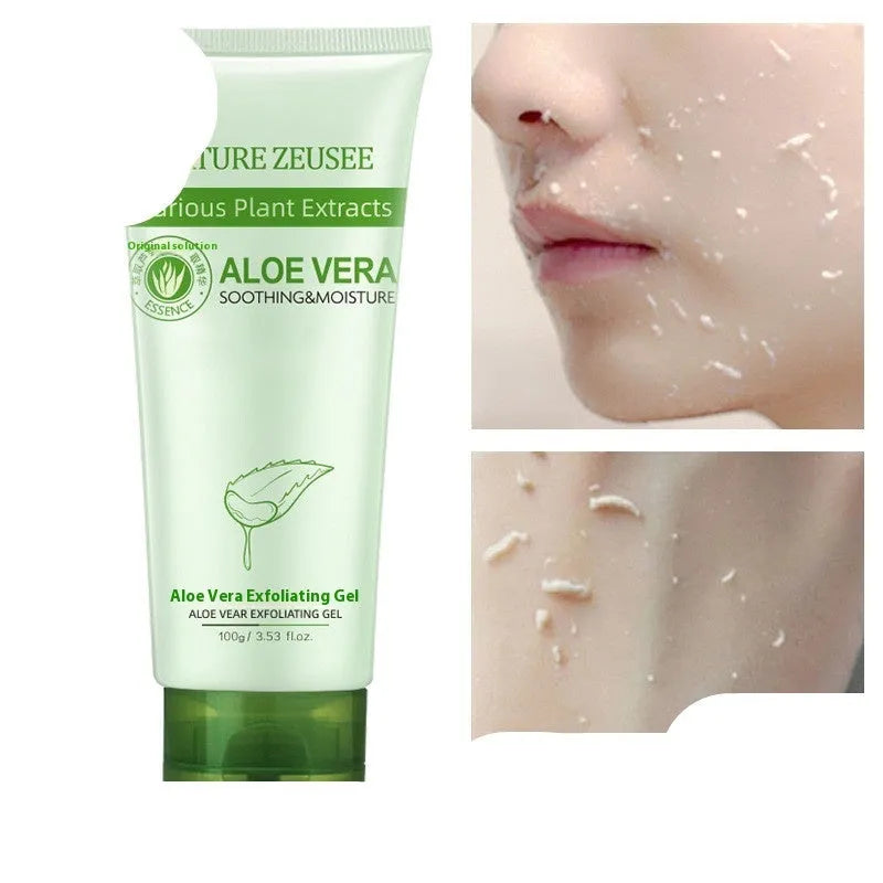 Aloe vera exfoliating gel scrub in picture colour tube 100g