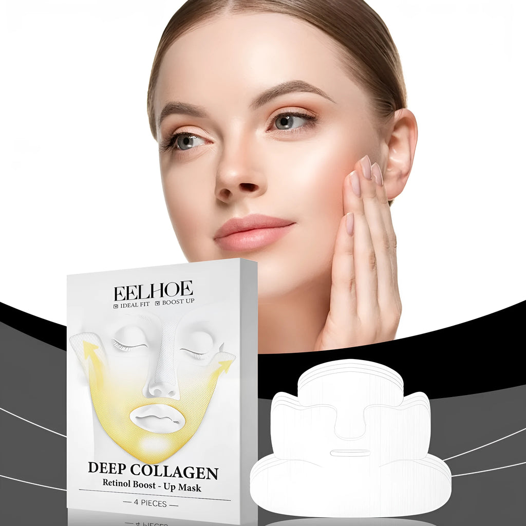 Collagen tightening facial mask sheet 4 pack 23.5 x 16.8 cm for soft delicate skin