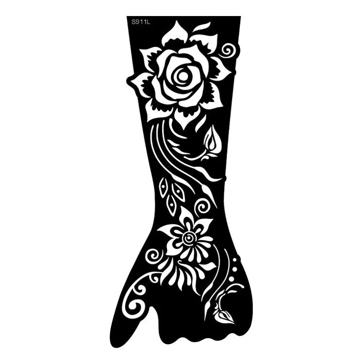 Geometric hollow template tattoo stickers showing intricate paper carving designs for stencilling