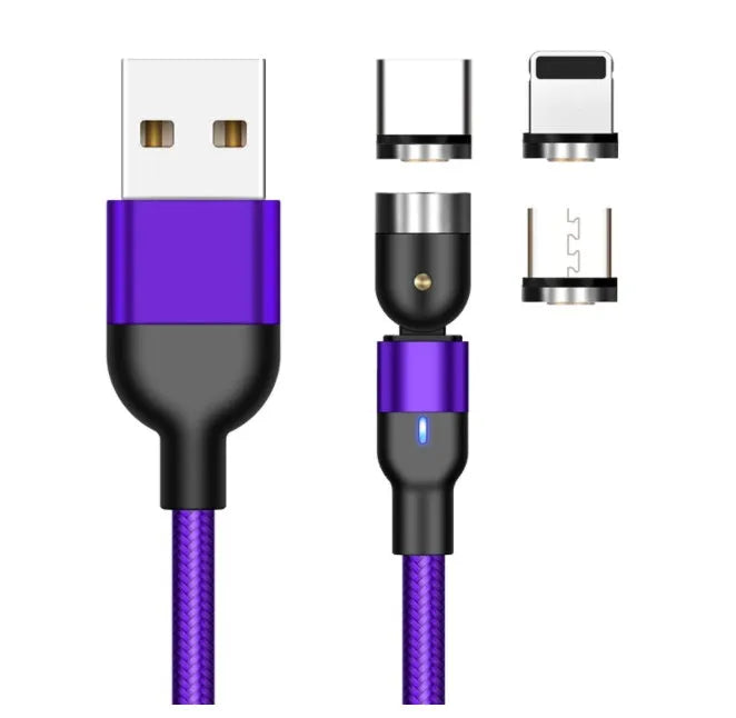 Essager 360-degree rotating magnetic charging cable with aluminium alloy connectors and nylon braid