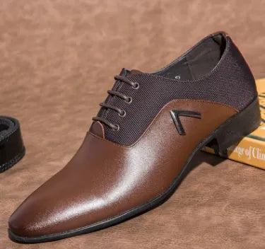 Men's Oxford shoes in artificial PU leather with rubber sole, available in black, brown and yellow colours