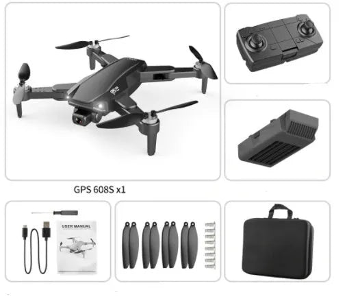 GPS high-definition dual camera quadcopter drone with brushless motor, 6K camera, and foldable design