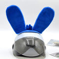 Rabbit Glow Ears locomotive-style helmet ornament with Velcro bottom attachment in multiple colour options.