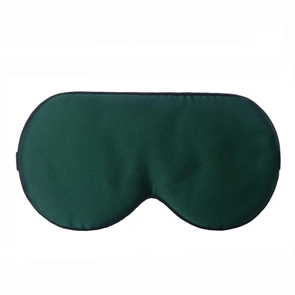 Double-sided mulberry silk eye mask in multiple colour options showing embroidered printed design