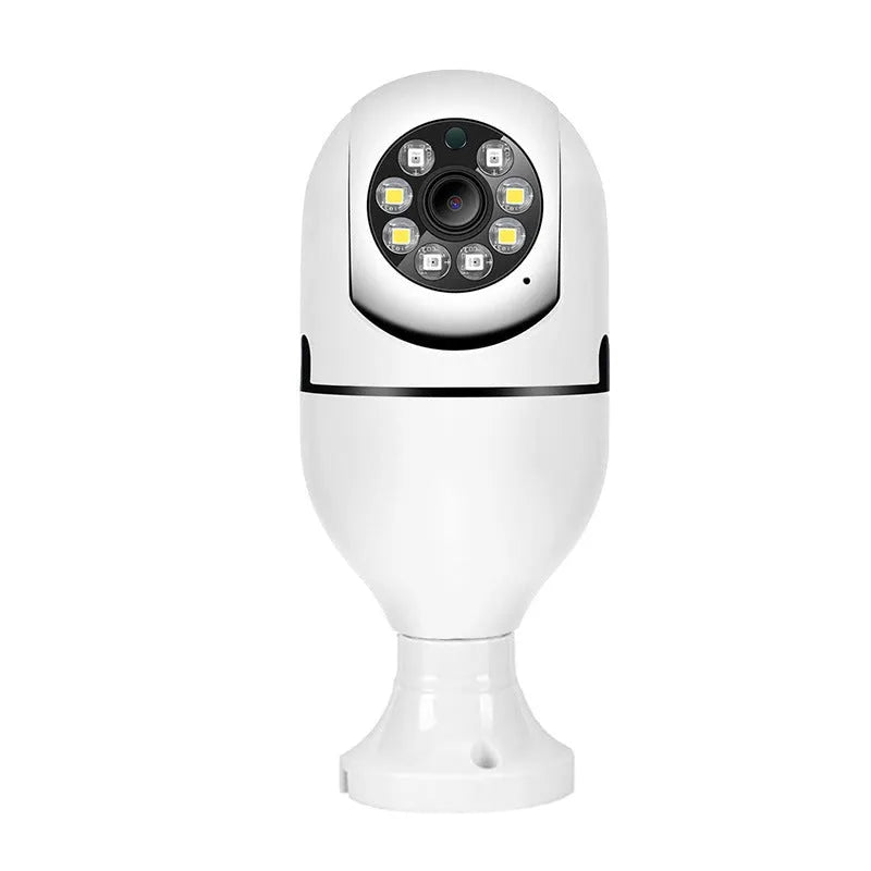 White A6 light bulb surveillance camera with 8GB memory card for indoor and outdoor use
