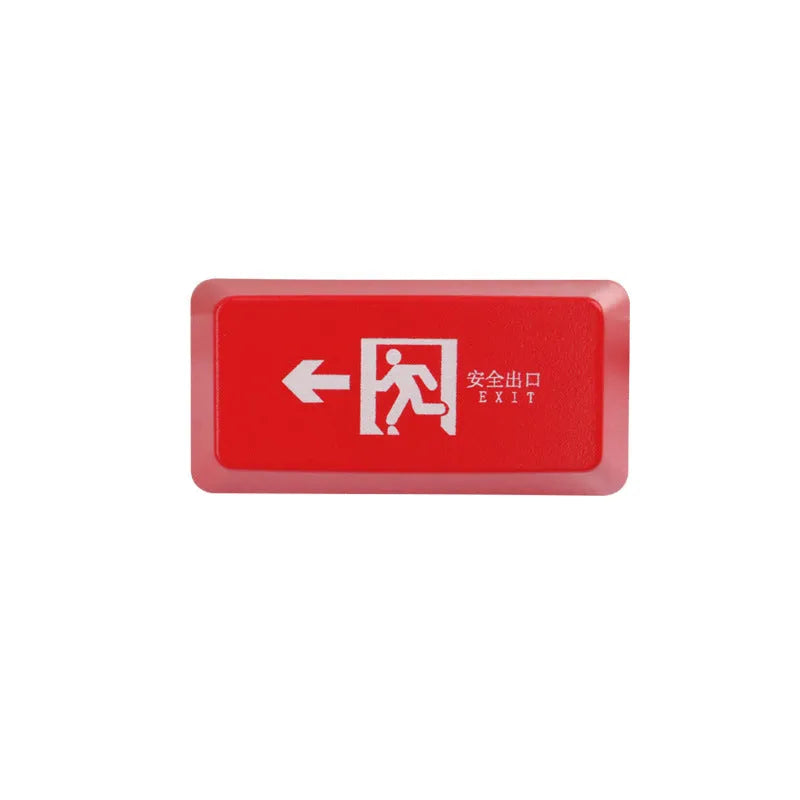 Safety evacuation exit transparent mechanical keyboard keycap with USB wired connection in black and red colour options
