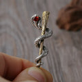 S925 sterling silver pendant with deer motif Fu Lu series vintage Thai craftsmanship silver colour