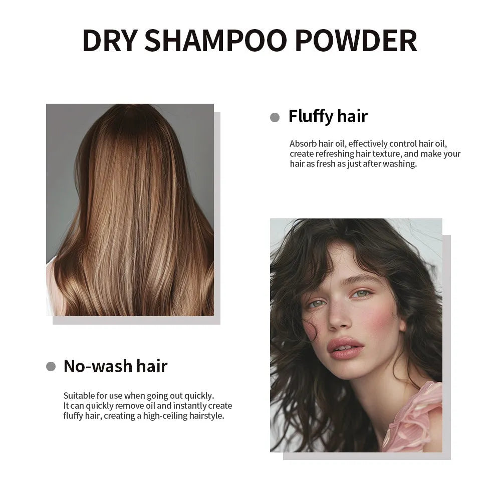 5g hair dry cleaning booster powder kit with sponge applicator, headband, and mirror