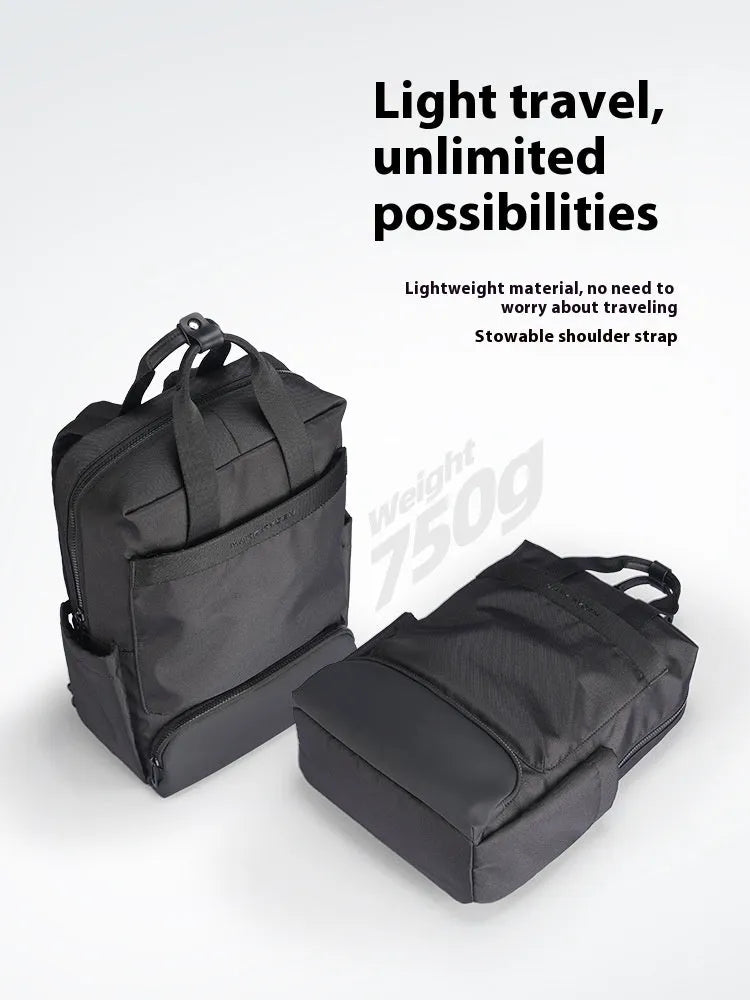 Oxford cloth computer backpack in elegant black with 20-35 litre storage capacity and polyester lining