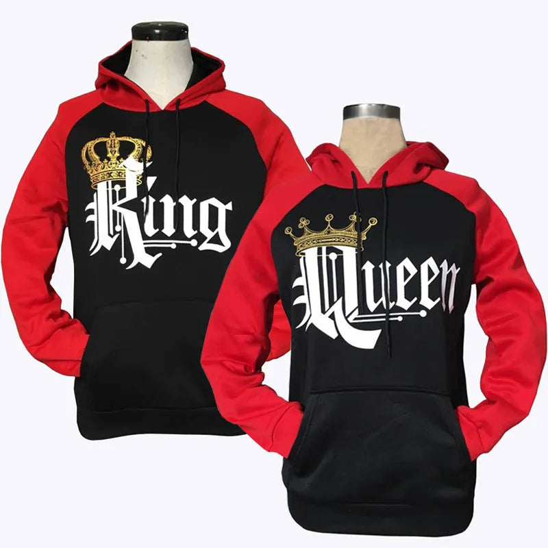 Printed hooded couple sweatshirt in grey, polyester fibre, street hipster style, available in matching adult sizes