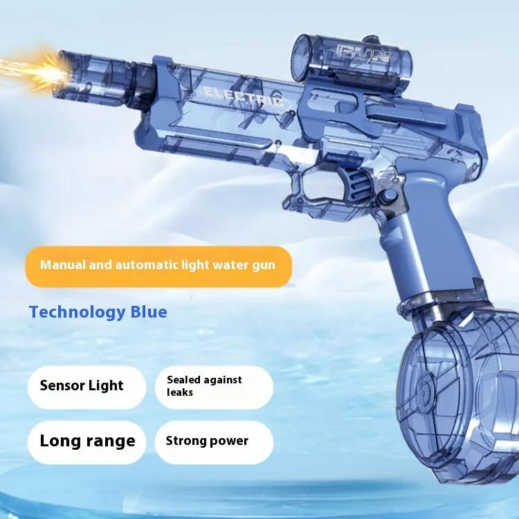 Fire Rat electric water pistol with cool light in blue and black colours