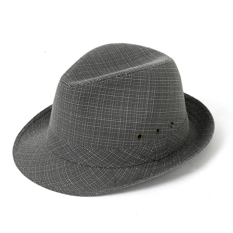 Thickened suit material fedora hat for men shown in available colours and sizes.