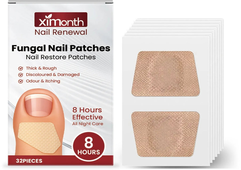 Nail restore patches 32 pieces with garlic tea tree oil vitamin E hyaluronic acid collagen