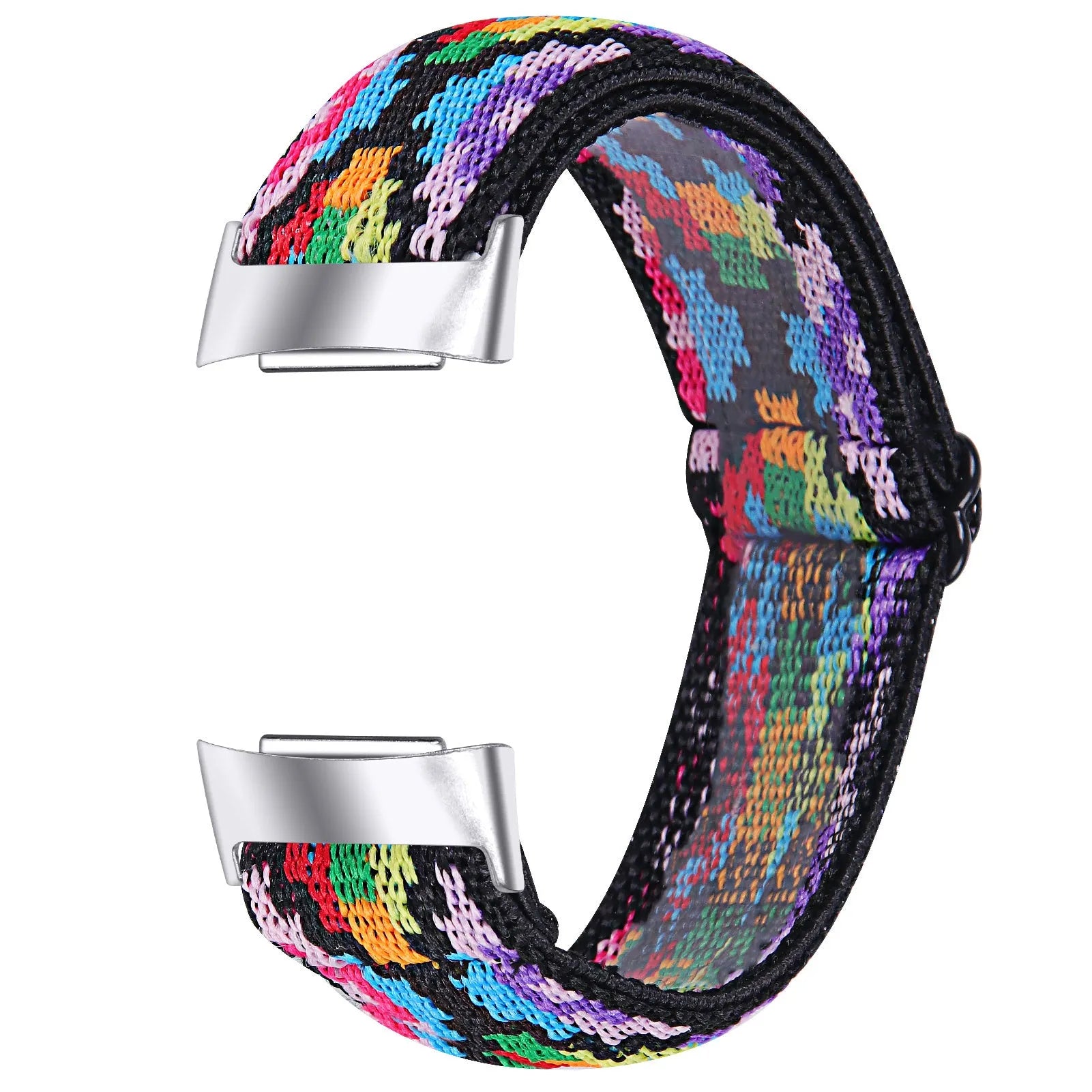 Elastic printed watch strap for Fitbit Charge 6 shown in multiple colour options