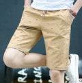 Men's cotton summer shorts in seven colours with lace-up front and middle waist