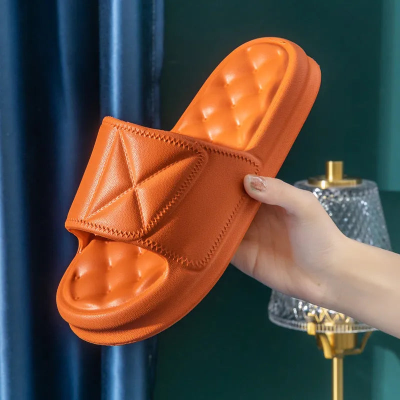 EVA non-slip bathroom slippers with thick soft sole in five colour options