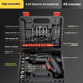 Rechargeable electric screwdriver toolbox 48 pieces suit with USB lithium battery and dual-purpose handle