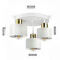 Wrought iron ceiling light with black ribbon lampshade, three-head modern simplicity pendant light in black finish
