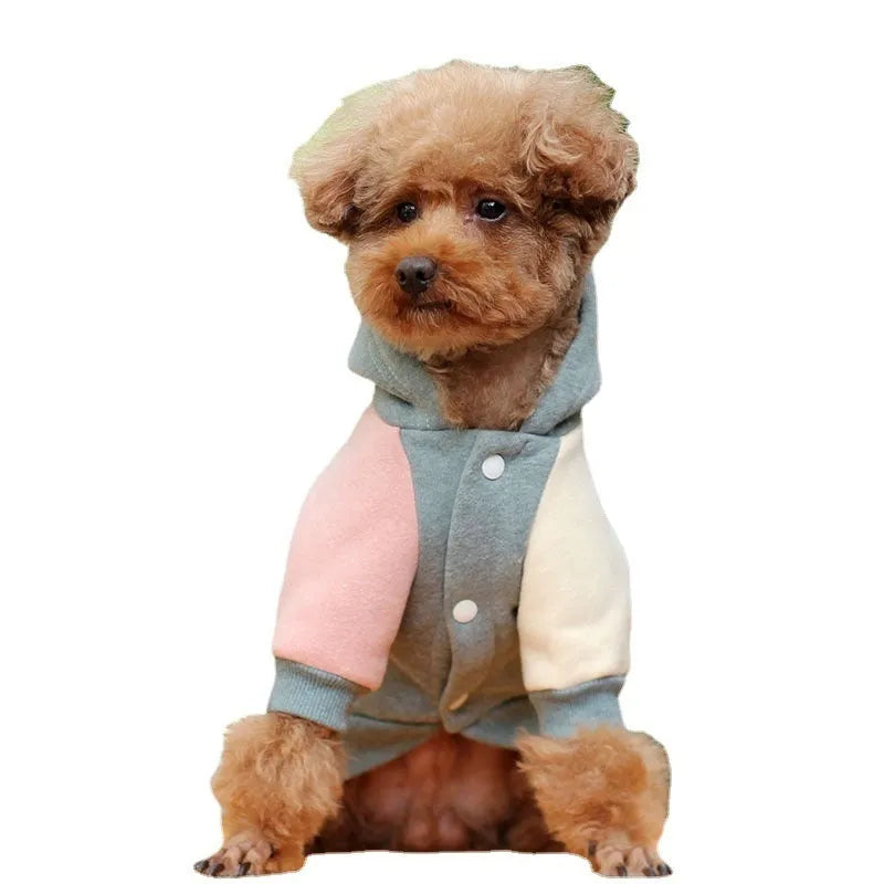 Brown cotton dog sweatshirt for pets on a mannequin, showing casual leisure style.