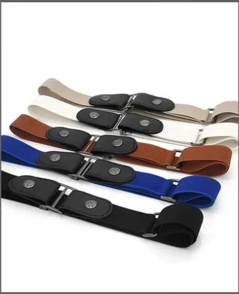 Imitation leather belt with square alloy buckle and car suture stitching on neutral background