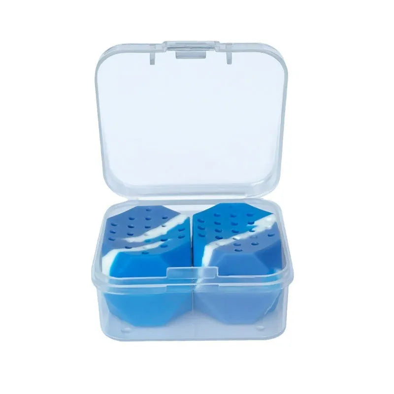 Two camouflage silicone facial exercise balls for masseter and jaw workouts in transparent packaging