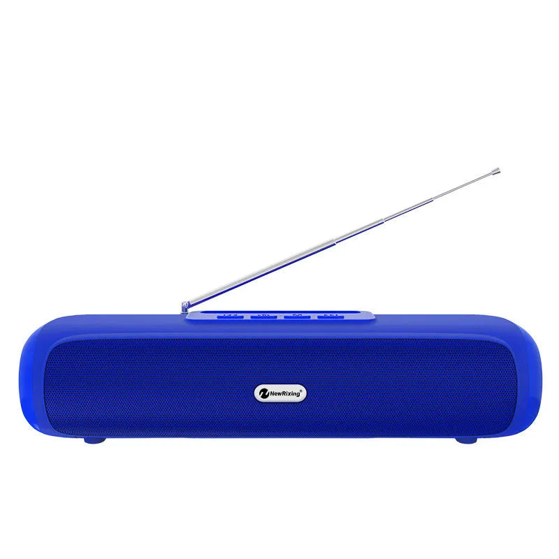 Wireless long strip desktop speaker in choice of Black, Blue, Red, or Silver Grey colour.
