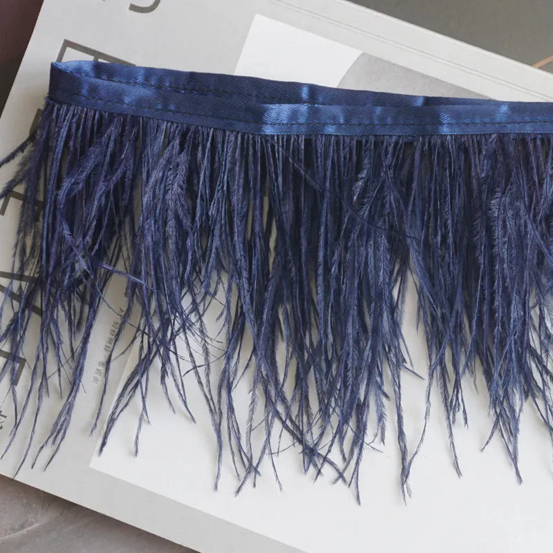 Decorative feather cloth strip DIY trim 10-15cm wide in multiple colours for clothing crafts