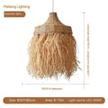 Retro restaurant chandelier with woven wild vetch and willow shade measuring 50cm diameter