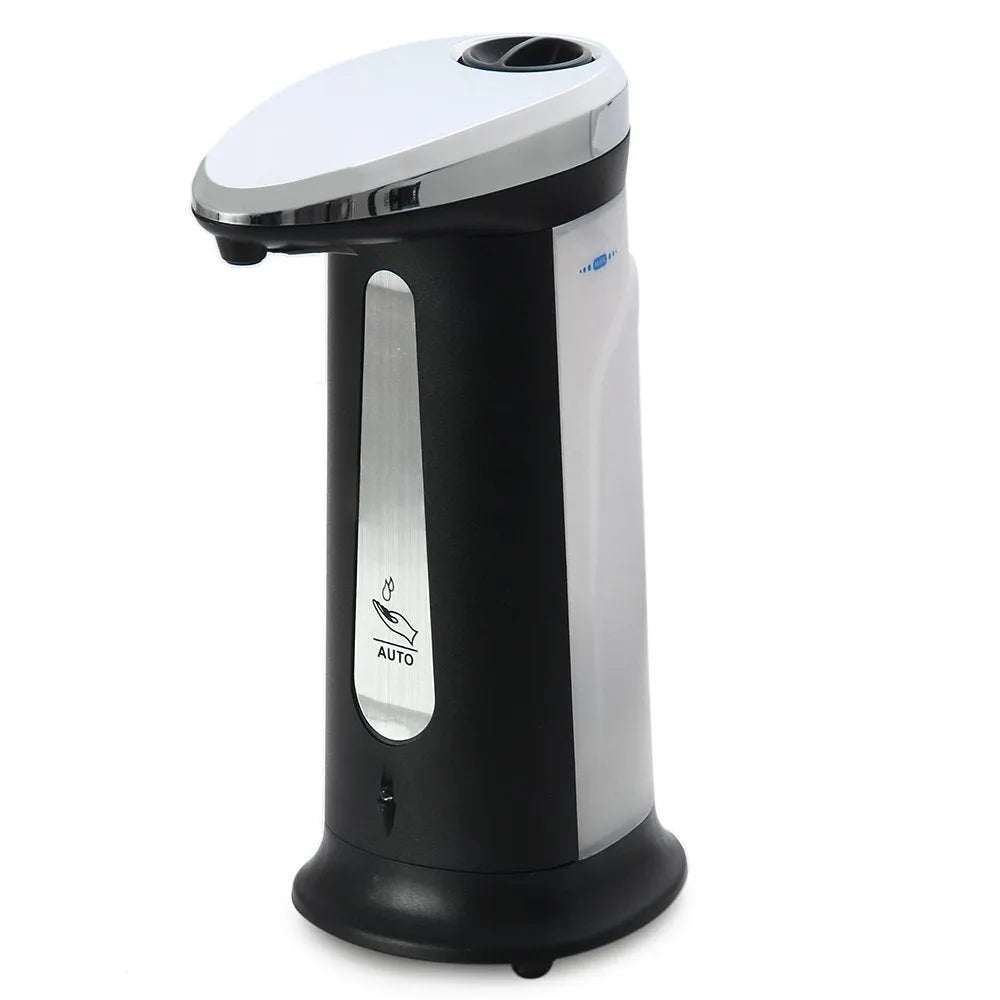 Automatic touchless soap dispenser, 400ml, ABS electroplated, 14.7 x 9 x 21.3cm, black
