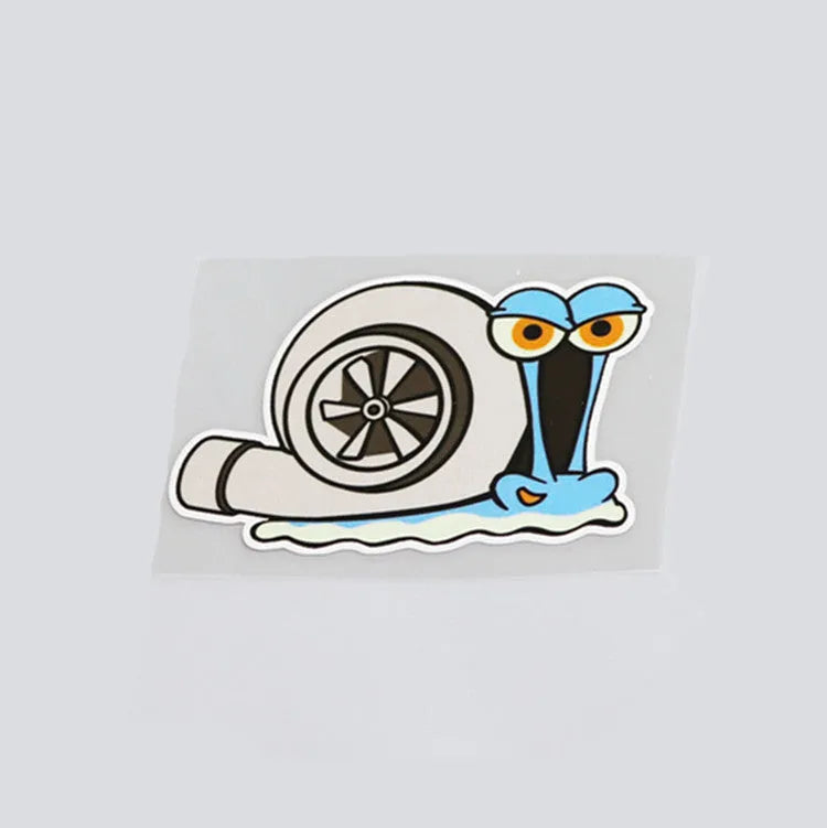 Reflective snail bumper sticker 12cm by 8cm with polyester material and animal pattern in picture colour