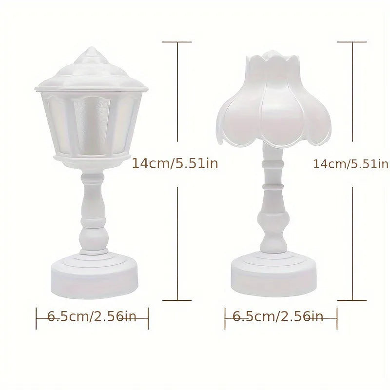 Retro pagoda dormitory decoration night lamp with geometric stereo design in light purple colour