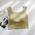 Women's non-marking sling vest with chest pad in nylon fabric with seamless beauty back design