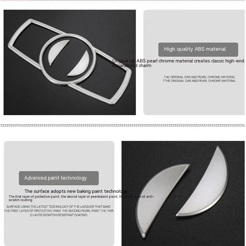 Silver ABS plastic interior sticker for BMW headlight switch frame on 5 Series, 7 Series, X3, and X4 models