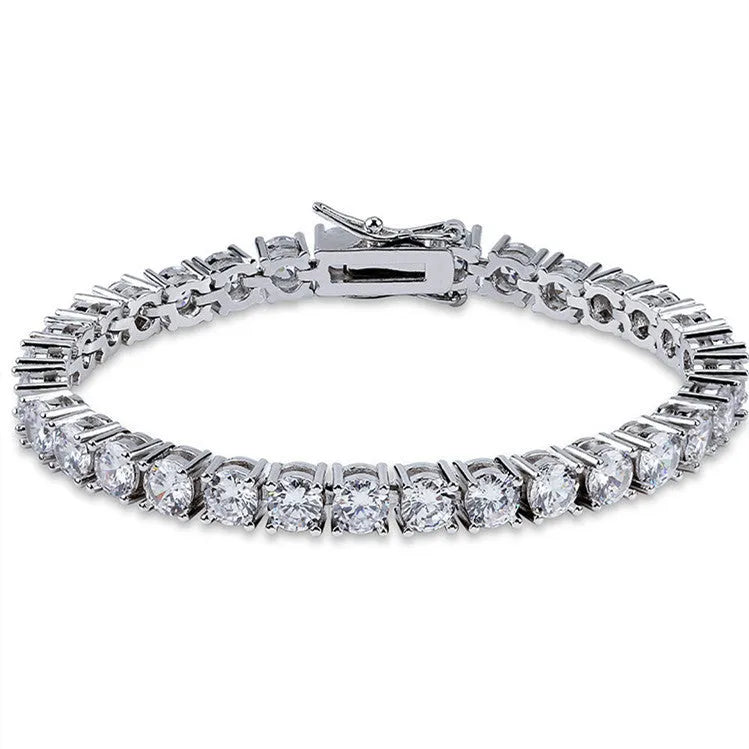 Real gold electroplated bracelet in white colour, simple bracelet jewellery with gold-plated finish