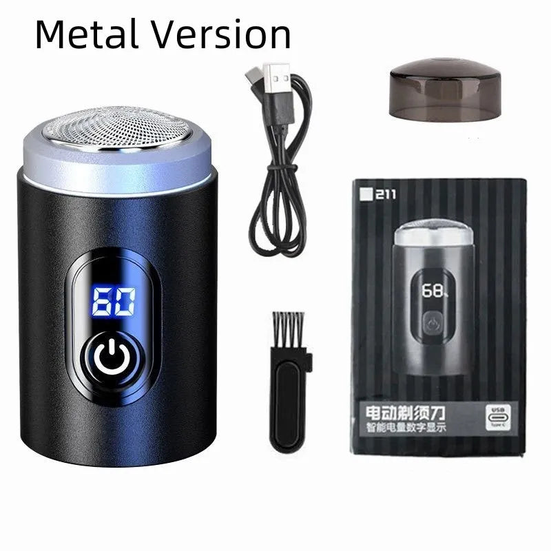 Black portable USB rechargeable shaver with brushless motor and LED display
