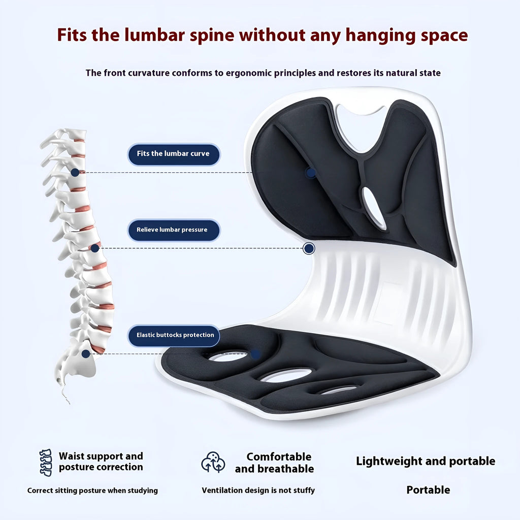 Japanese style waist support seat cushion with lumbar pillow in grey or black colour options