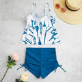 Women's hard bag printed split bikini swimsuit set in polyester fabric