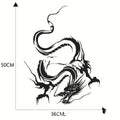 Large black dragon design car vinyl sticker for vehicle front-end, measuring 50 by 36 centimetres.