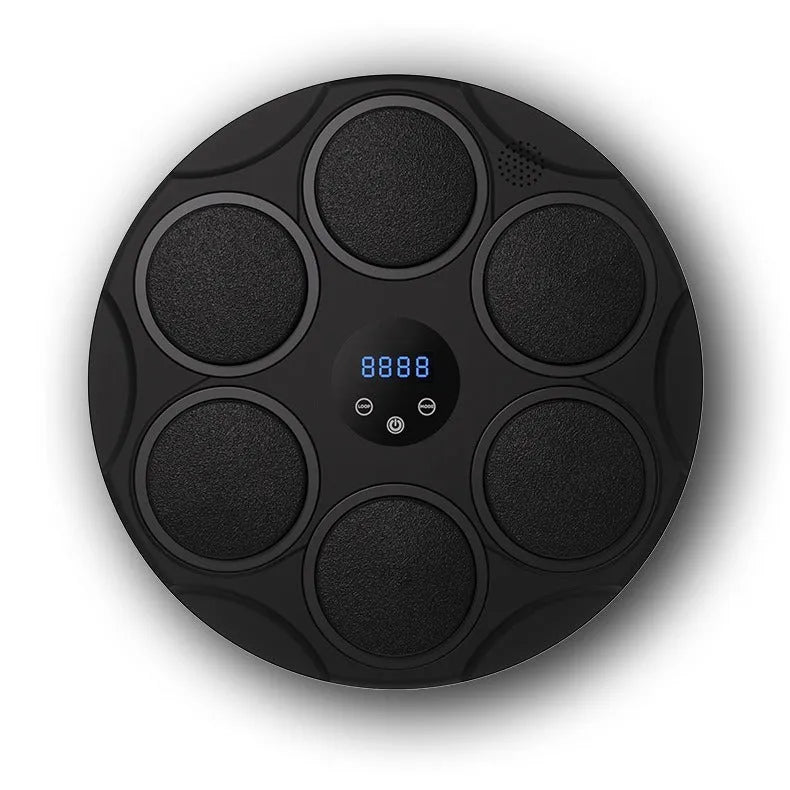 Smart Bluetooth music boxing target with coloured LED lights mounted on wall for fitness training